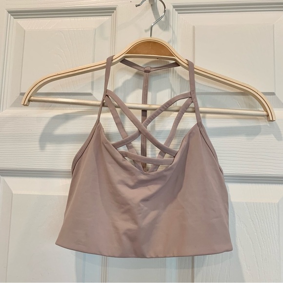 Beige Strappy Ultimate Sports Bra Bralette - Picture 3 of 5